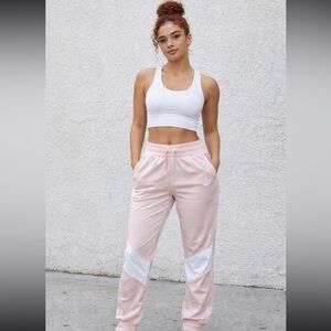 Nike Women's Pink Joggers with White Details